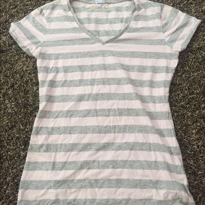 Striped V-neck shirt